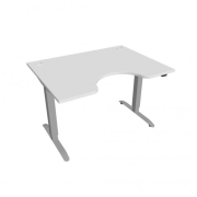 Pracovný stôl Motion Ergo, ZO, 2S, 120x70,5-120,5x90 cm, biela/sivá