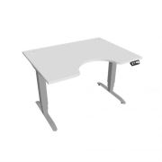 Pracovný stôl Motion Ergo, PO, 3S, 120x61-128x90 cm, biela/sivá