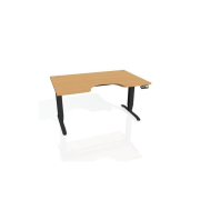 Pracovný stôl Motion Ergo, PO, 3S, 120x61-128x90 cm, buk/čierna
