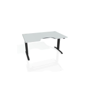 Pracovný stôl Motion Ergo, ZO, 2S, 140x70,5-120,5x90 cm, sivá/čierna