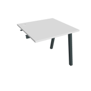 Pracovný stôl UNI A, k pozdĺ. reťazeniu, 80x75,5x80 cm, biela/čierna