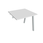 Pracovný stôl UNI A, k pozdĺ. reťazeniu, 80x75,5x80 cm, biela/sivá